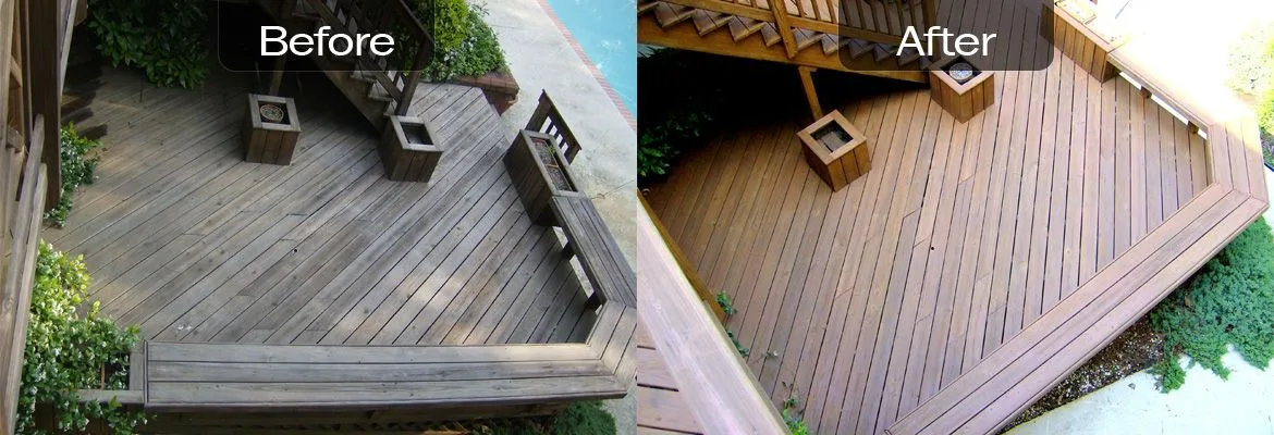 Deck and wood restoration pressure washing in Atlanta